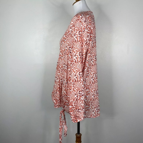 NWT Gap Maternity Wrap Top Linen Blend Paisley Floral XL - Picture 4 of 16